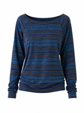 🦋 2/30 Nike Dri-FIT Blue Striped Athletic Long Sleeve Top XS
